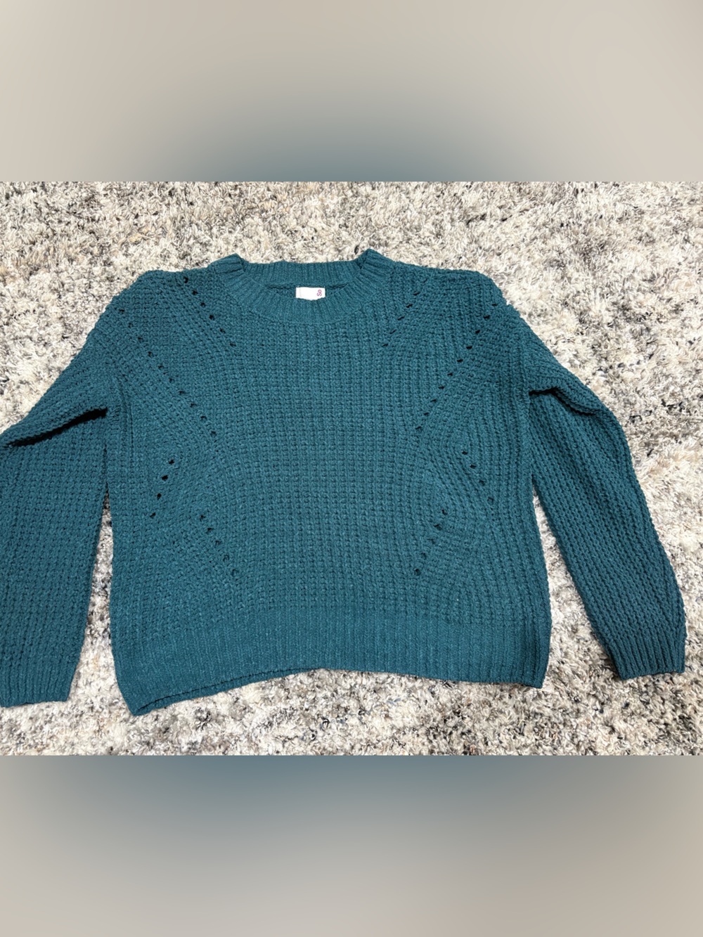 SO Teal Chunky Crewneck Sweater